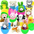 Tuzuaol 12 Pcs Easter Eggs Filled with Mini Plush Animals Toy for Easter