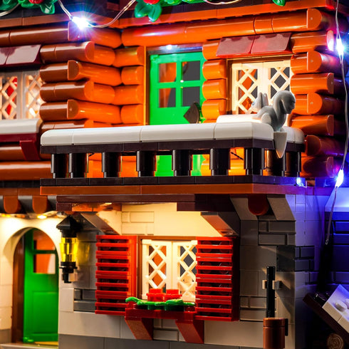 Upgraded LED Light Kit for Lego Icons Alpine Lodge Building Set, Remote Version Compatible with Lego 10325