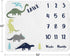 Sweet Jojo Designs Mod Dino Boy Milestone Blanket Monthly Newborn First Year Growth Mat Baby Shower Memory Keepsake
