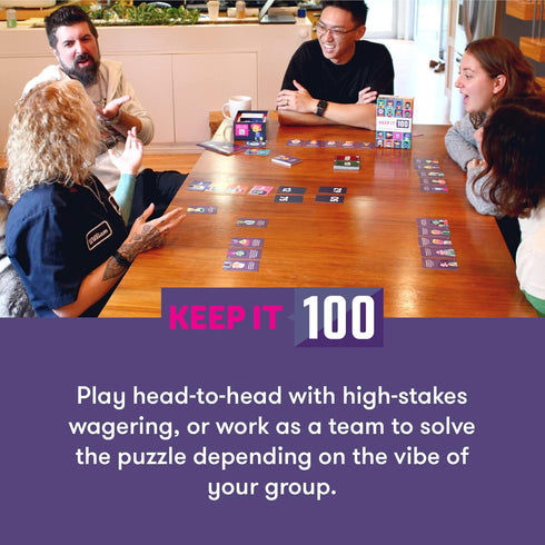 Keep It 100: The Card Game by Cut | Surprising Surveys & Intuitive Guessing for Family and Friends