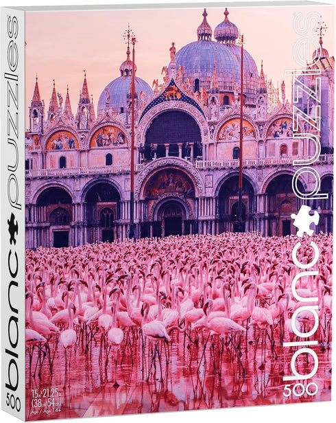 Buffalo Games - Kristina Makeeva - Pink Flamingo Palace, 500 Piece Jigsaw Puzzle for Adults