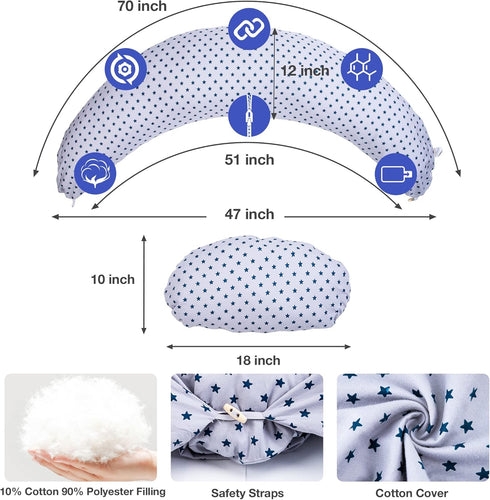 47 inch, Chilling Home Pregnancy Pillow, C Shaped Pregnancy Pillows for Sleeping Full Body Pillow Maternity Pillow