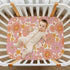 CaTaKu 28"x 52" Mini Crib Sheets Fitted for Girls Boys Retro Orange Flower Baby Crib Sheets, Neutral Mattress Sheets