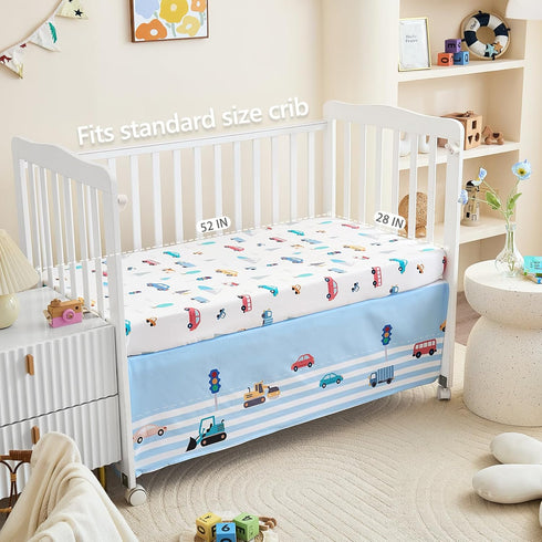 3-Piece Set Set Crib Bedding for Boys Girls - Ultra Soft & Skin Friendly Baby Bedding Includes Crib Comforter, Sheet