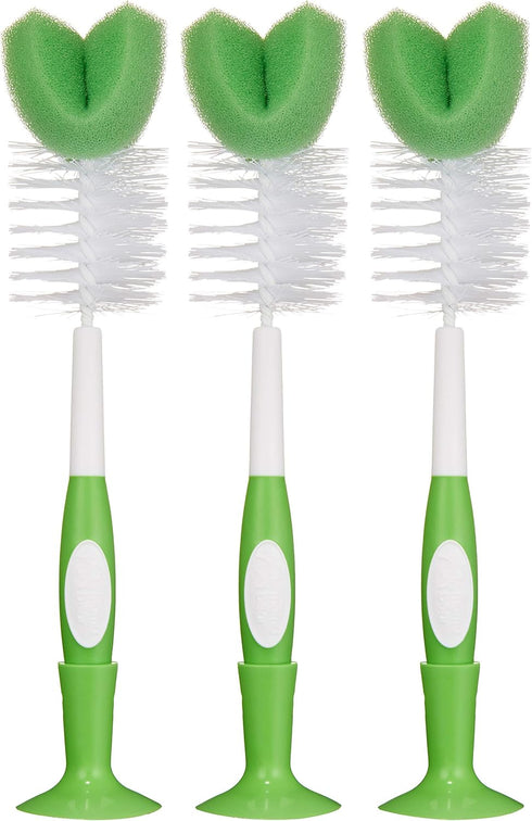 Amazon Brand - Mama Bear Baby Bottle Brush with Nipple Cleaner and