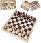 3 in 1 Board Game Set - Wooden Chess, Checker, and Backgammon, Classic Travel Toy Gift for Kids and Adults