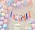 BASCT 1st 1st Light Blue Navy Brown Orange Pink Birthday High Chair Banner - First Birthday Party Decoration for Girls