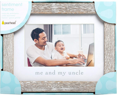 Pearhead Me and My Uncle Rustic Family Picture Frame for Niece or Nephew