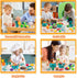 56Pcs Playset 2 Sets, Mini Play Kitchen Accessories for Kids, Pretend Cooking with Cookware, Tableware & Fruit Learning