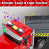 3 4 5 6+ Fire Rescue Semi Trailer Truck Toy, Large Flatbed Truck Carrier with Rescue Vehicle and Helicopter, Lights