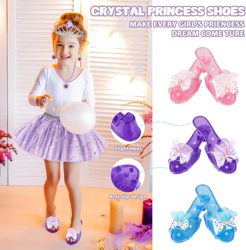 3+ LJZJ Princess Dress Up Toys & Jewelry Boutique, Girls Role Play Gift for Year Old Girl Toddler B-Day Party Favors