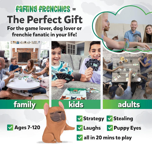 Farting Frenchies - Fast-Paced Strategic Card Game for Kids & Adults - Simple Setup, 20 Min Playtime, 2-4 Players, Ages 7+