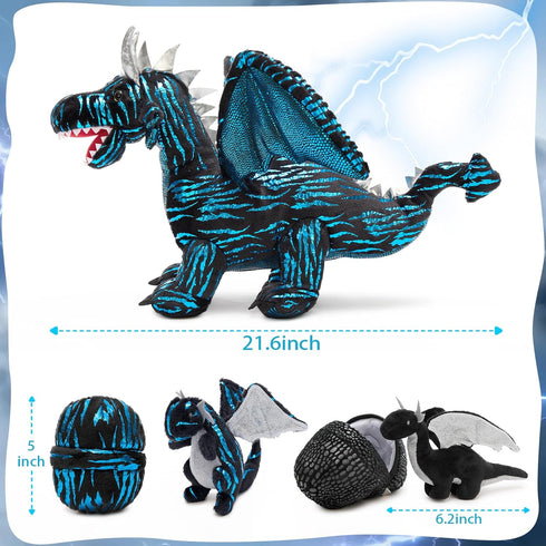 7 22" 4 2 Set MaoGoLan Giant Pcs Dragon Stuffed Animals - Dragon Plush Toy with Babies & Eggs in Mom's Belly, Soft