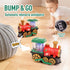 KidsMind 3-5,Bump 360 1 3 4 5 6 Electric Steam Train Toy for Toddlers and Go Truck w/Steam Locomotive,Smoke,Light