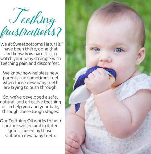 2 oz Certified Organic Teething Oil - Ease Teething Discomfort & Sore Gums Quickly & Effectively - Natural Vegan