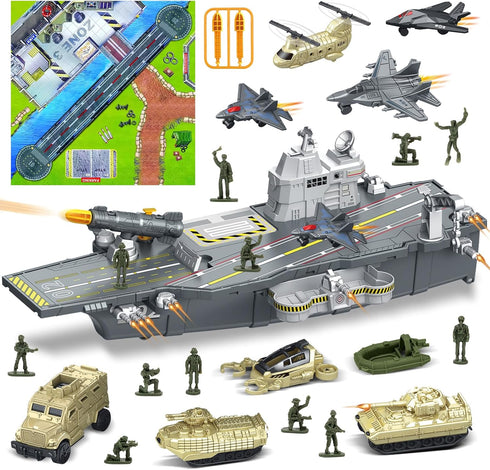 deAO Aircraft Carrier Battle Ship Army Toys - Military Vehicles, Warplanes, Warships,