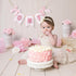 LINLULU 1st 1st Flower Birthday High Chair Banner - Pink and Gold One Birthday Banner, Princess Bday Decoration, Rose