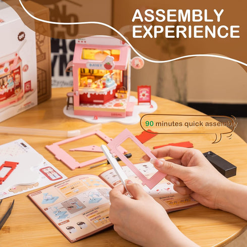 14+, DIY Mini House Building Miniature Kit Milkbox, Miniverse Lifestyle Bookshelf Decoration, Cute Craft Kits for Women