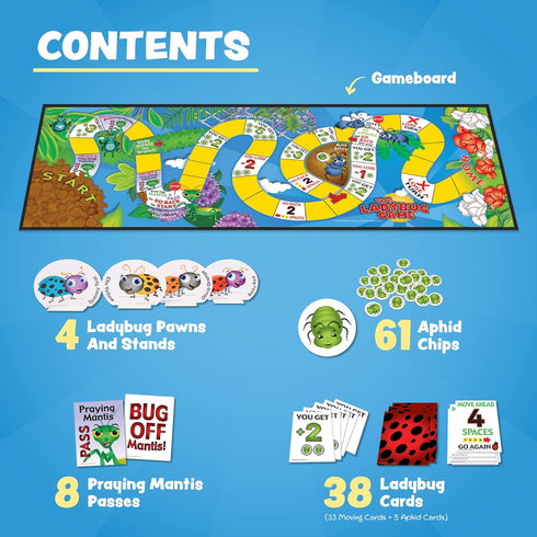The Lady Bug Game - Award Winning, Kids Board Game – A Super Fun, Educational Game Your Kids Will Love. Easy to Play & Perfect For- Travel, Home, Parties, Gifts Stocking Stuffs