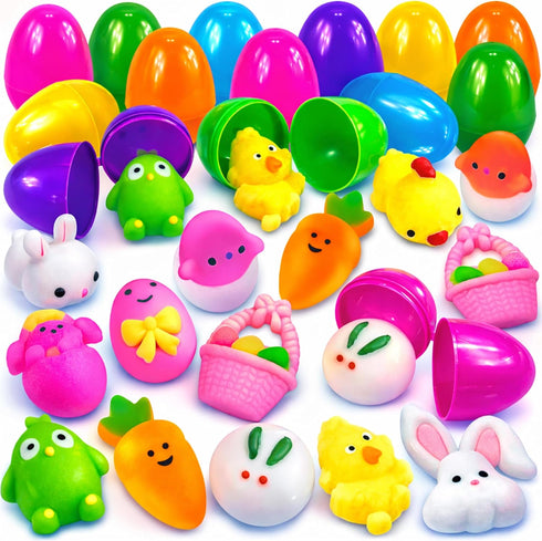 stargo 36 Pack Colorful Prefilled Easter Eggs bulk with mochi Squishy Easter toys