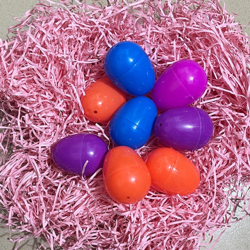 Higoala 24 Pack 2.5" Fillable Plastic Easter Eggs Hunt Party Supply - Assorted Color Plastic Eggs