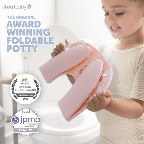 Jool Baby Folding Travel Potty Training Seat for Toddlers, Fits Round & Oval Toilets, Non-Slip Suction Cups, Includes
