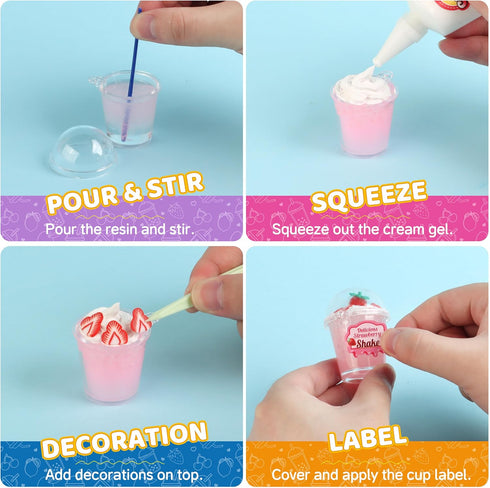 20 8-12, PCS Miniature Drink Marker Kit, Miniature Food Toys, Kitchen Pretend Food DIY Crafts Kits for Kids Ages Girls