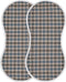 CHUROUSY Brown Plaid Checkered Baby Muslin Burp Cloths Set of 2 Geometric Gingham