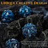 Unique Round Hollow Orb Metal DND Dice Set for Role Playing Games (RPG) - Stunning Blue Dragon Dice