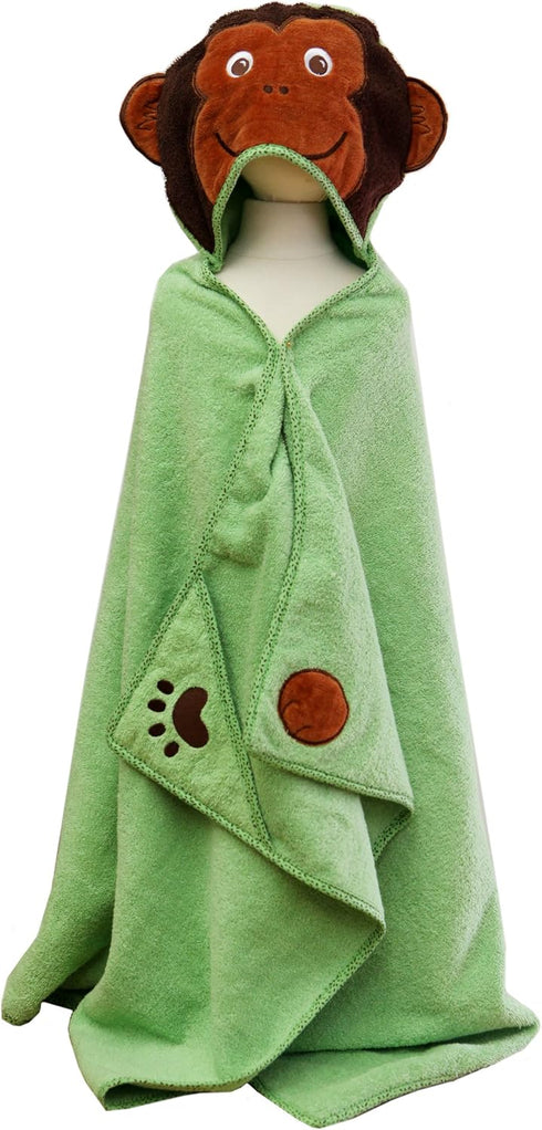 Frenchie Mini Couture 100% 30"x 54" Hooded Towel Monkey Cotton Extra Large One of a Kind Toddler/Child Towel Animal