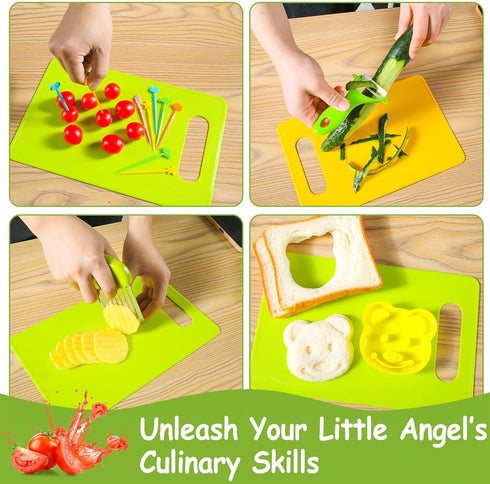 Kids Knife Set for Real Cooking: 40 Pcs Montessori Kitchen Tools for Toddlers, Birthday Christmas Gifts
