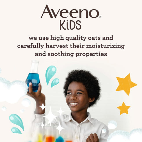 18 oz, 2 Pack Aveeno Kids Sensitive Skin Face and Body Wash with Oat Extract, Gently Washes Away Dirt and Germs Without