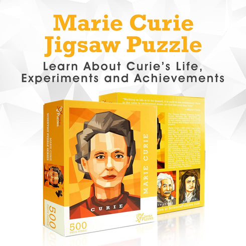 Marie Curie Jigsaw Puzzle - Chemistry Puzzles Great as Science Gifts - 500 Puzzle Pieces - Kid & Adult Puzzles - Unique Art Display for Home, School, & Office - Gift for Men & Women