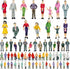 70PCS People Figurines Mini Trains, Architectural 1:25 1:50 1:75 1:87 Scale Painted Figures, Dollhouse People