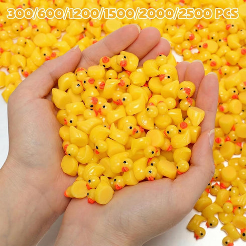 600 Barydat Pcs Mini Resin Ducks Yellow Bulk Tiny Duck Decoration for Hide and Seek Prank Cruises Miniature Garden