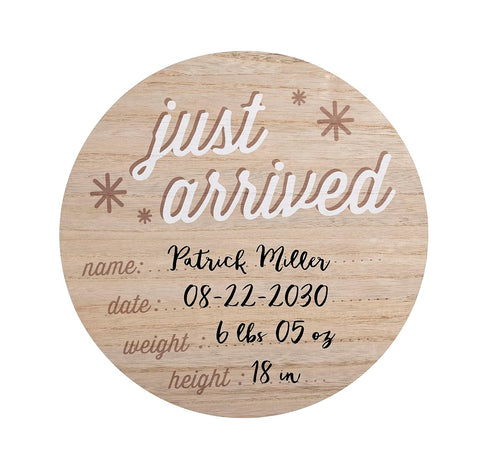 Reece Studio New Baby Birth Announcement Fill-In Photo Prop, Newborn Hospital Wooden