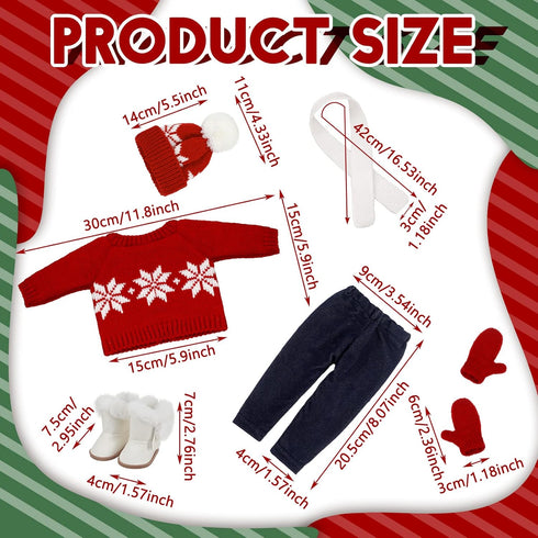 6 18 Inch Set 18 Inch Bencailor Pcs Christmas Doll Clothes and Accessories Winter Outfits Sweaters Trousers Hats Shoes