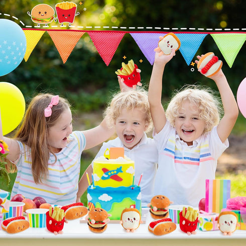 10 Backpack Aoriher Pcs Food Plush Toy Food Stuffed Animals Soft Simulation Hamburger Hot Dog French Fries Chicken