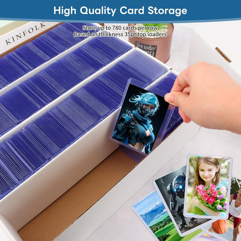 HIMOMO Collector Card Storage Box - 3120 Count for Trading Cards, White Sports Card Boxes (6 Set)