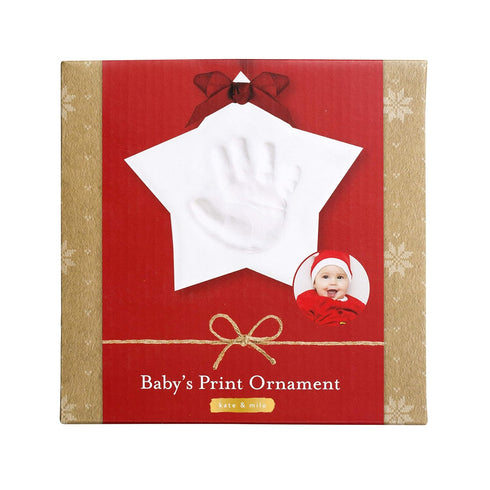 Star Baby's Print Christmas Ornament, White