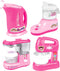 PowerTRC Kitchen Appliance Playset with Light & Sound | Kids Toy Kettle, Coffee Maker, Mixer & Accessories