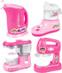 PowerTRC Kitchen Appliance Playset with Light & Sound | Kids Toy Kettle, Coffee Maker, Mixer & Accessories