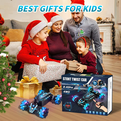 Axirata Remote Control Car Hand Controlled Gesture Stunt Car with Spray, Lights & Music for Kids 6-13, 4WD 2.4GHz