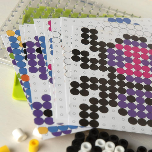 Perler 80-70729 Biggie Fuse Bead Pattern Cards and Pegboards, Small, Multicolor, 20pcs