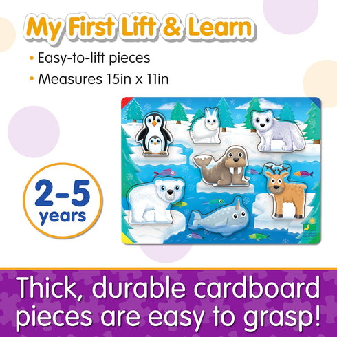 The Learning Journey - My First Lift & Learn - Arctic 7 Piece Tray Puzzle for Toddlers Ages 2-5