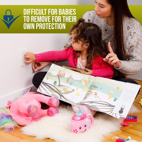 Outlet Covers Baby Proofing, 32 Pack by Wappa Baby, Safe Electric Plug Protectors for Home & Office