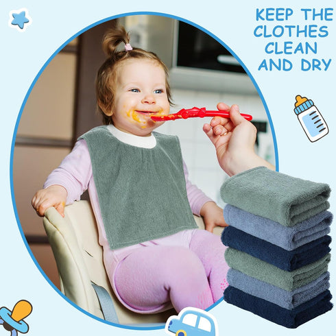6 Foaincore Pcs Pullover Baby Bibs Cotton Terry Toddler Absorbent Infant for Feeding and Drooling Towel Bib (Elegant
