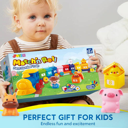 1 2 3 Counting, 9 Play-Act Learning Toy for Toddlers Years Old, Matching & Sorting Montessori Learning Farm Train