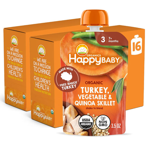 Happy Baby Organics Savory Blends Stage 3 Baby Food Puree, Free Range