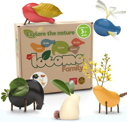 Taksa Toys Locomo Family Open-Ended Waldorf Educational Play Figures, Set of 5